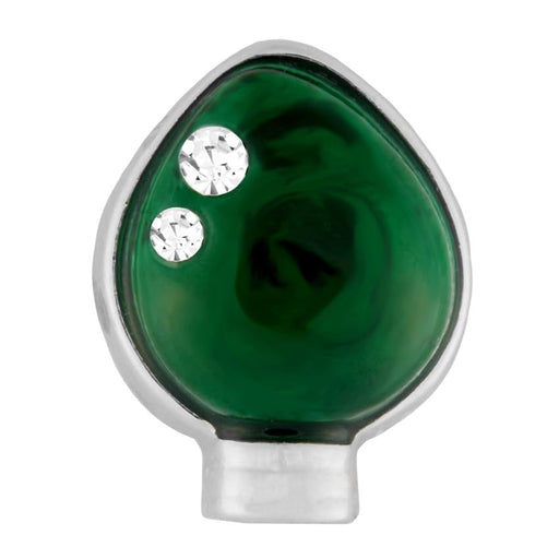 Ginger Snaps Petites Bulb, 12 Millimeter, Green, Rhodium Plated, Women, Jewelry and Accessories