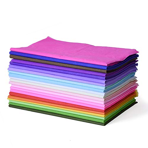 120 Sheets Colored Tissue Paper Bulk Wrapping Craft Paper 20 x 26" for Art Gift Tissue Decoration (24 Colors)