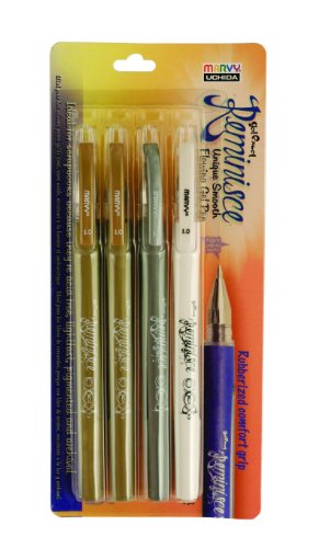 Uchida Marvy Ball Point Gel Excel Reminisce Opaque Pen Set Art Supplies, Assorted