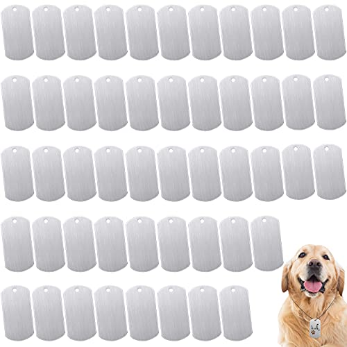 Stamping Blank Aluminum Dog Cat Tags Metal Tags Pendants Blanks Round Stamping Tag for Personalized Engraving or Dog Pet ID Tags (50 Pieces)