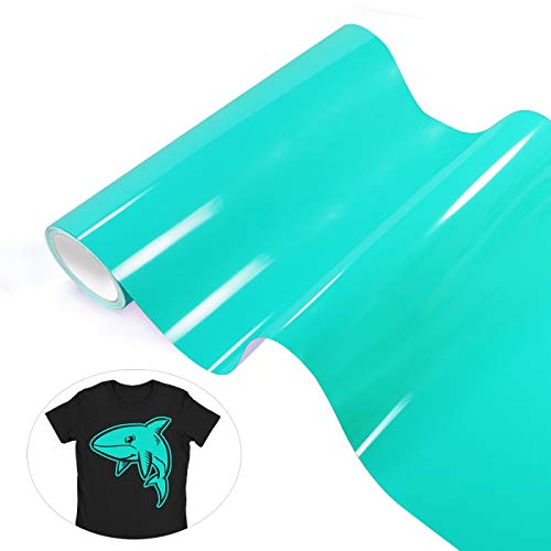 Heat Transfer Vinyl Teal HTV Iron on Vinyl Roll for T-Shirt 12"x6ft Compatible with All Cutting Machines