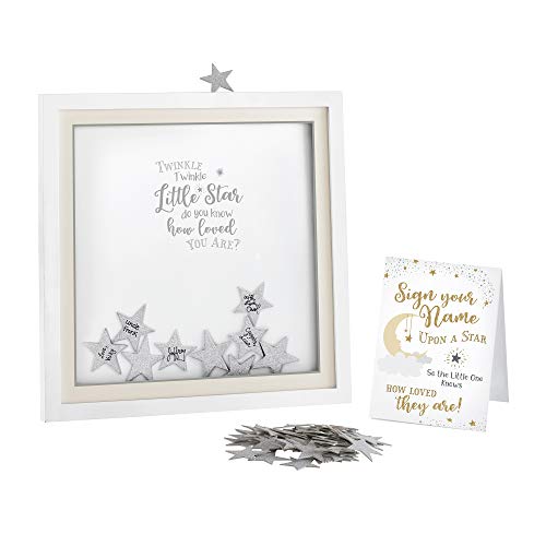 Lillian Rose Twinkle Shower Guest Signing Guest Book Alternative with 48 Stars, White (24BS610 GA)