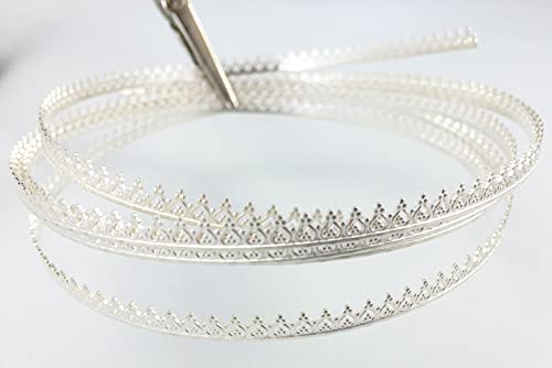 1 Foot 925 Sterling Silver Inverted Heart Gallery Wire, Hard, Decorative Design, Bezel Strip by CRAFT WIRE