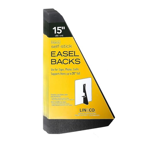 Lineco Self-Stick Easel Back, 15 inches, Black, Package of 25 (328-3335)