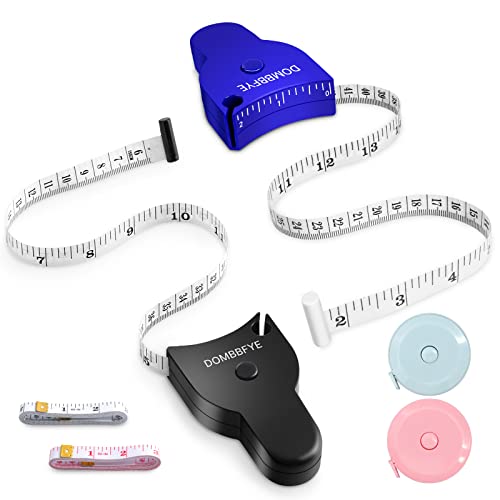 6 Pieces Measuring Tape for Body Measurements 60inch (150cm), Tape Measure Body Measuring Tape, Retractable Measurement Tape for Weight Loss, Sewing, Fabric, Cloth, Black and Blue