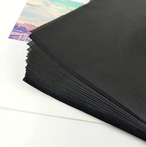 50 Sheets Carbon Paper Graphite Paper Black Carbon Transfer (8.5 x 11.5 inch) Tracing Papers with 5 PCS Embossing Styluses Dotting Tools for Wood Paper Canvas Craft