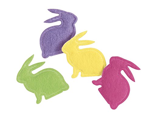 Unique Party Supplies Easter Bunny Felt Confetti | Assorted Colors | 20 Pcs, 1", Multicolor