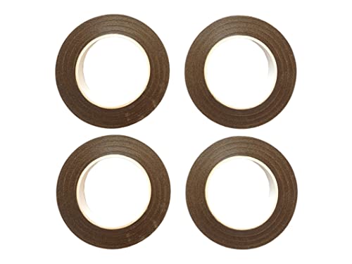 Transun Moo 4 Rolls 1/2 Inch Floral Tapes Florist Wraps for Bouquet Stem and Flowers Making Craft Projects (30 Yards, Brown)