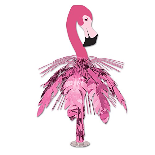 Beistle Flamingo Cascade Centerpiece, 24.5", Pink/Black