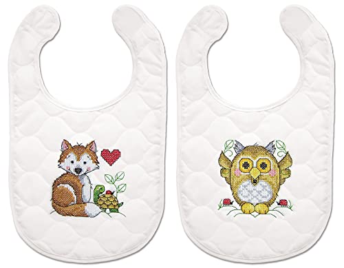 Design Works Crafts Janlynn Stamped for Cross Stitch Bib Kit, Baby's Forest, Small