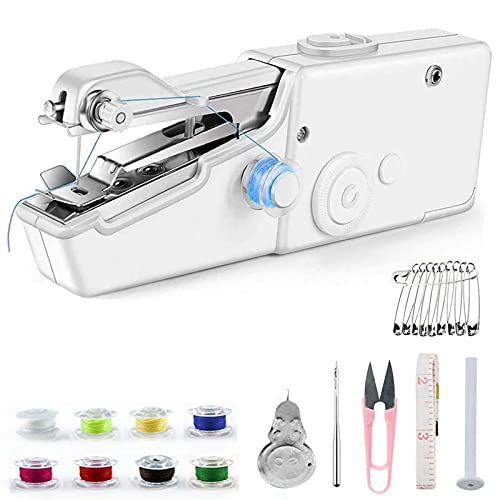 Handheld Sewing Machine Mini Portable Sewing Tool More Friendly to the Handicapped Easy-to-operate Portable DIY for Beginners for Home/Travel User (battery not included）