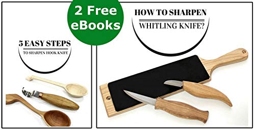 BeaverCraft Hook knife Wood Carving SK4s Long Knives Spoon Carving Tools 2.4'' Long handle 7.8'' Spoon Knife Wood Carving Tools Bowl Kuksa Carving Tool Right-Handed Crooked Knife