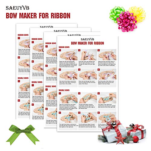 Bow Maker for Ribbon, Holiday Wreaths,Wooden Wreath Bow Maker Tool for Creating Gift Bows, Party Decorations, Hair Bows, Corsages, Holiday Wreaths, Various Crafts(Double-Sided)