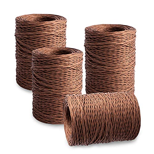 Floral Wire, 218 Yard Floral Wire Vine Wire Floral Bind Rustic Style Craft Wire Flower Crown Wrapped Rope,Artificial Flower Making, DIY Projects, Wedding Decorating (54 Yard Each Roll) (Brown)