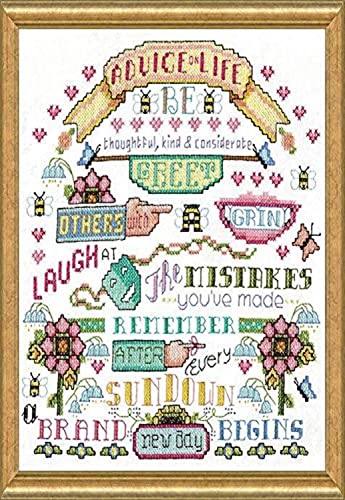 Design Works Crafts Advice on Life Stamped Cross Stitch Kit, Various