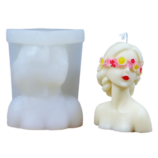 Blindfolded Girl Candle Silicone Mold Soap Mold Fondant Chocolate Candy Cake Mold Plaster Epoxy Resin Polymer Clay Mould