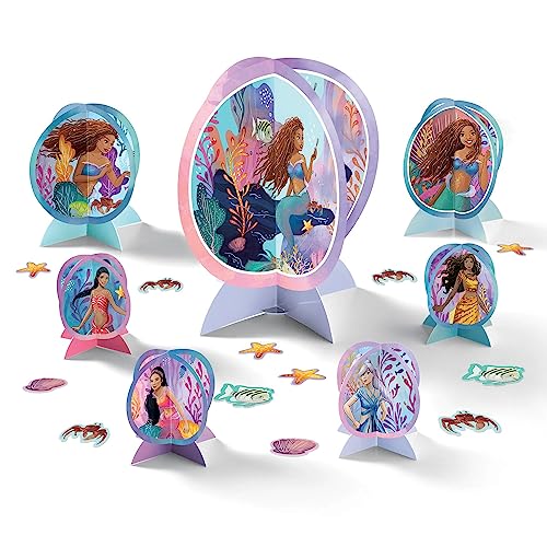 amscan The Little Mermaid Party Table Centerpiece Kit - 12.5" | Assorted Design | 1 Set of 27 Pcs.