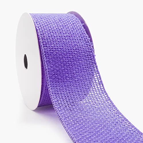 Estivaux Mardi Gras Wired Edge Ribbons 2.5 Inch ×10 Yards, Purple Burlap Ribbon Bows Mesh Fishing Net Craft Ribbons for Gift Wrapping Mardi Gras Easter Party Decorations