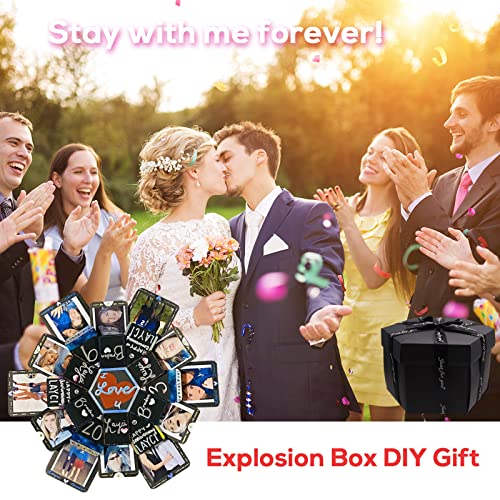 Explosion Gift Box Set,Surprise Exploding Love Box,DIY Photo Album Box for Couples,Mother's Day,Wedding Gift Box,Birthday Party,Boyfriend,Girlfriend,Scrapbook Style DIY Photo Album,Anniversary