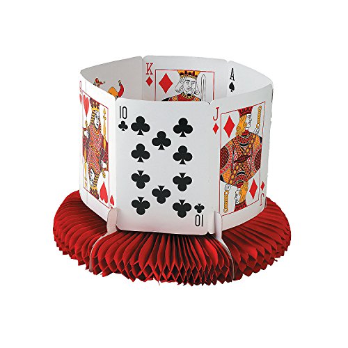 Casino Playing Cards Centerpiece - Poker Night and Party Decor