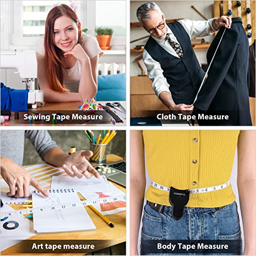 6 Pieces Measuring Tape for Body Measurements 60inch (150cm), Tape Measure Body Measuring Tape, Retractable Measurement Tape for Weight Loss, Sewing, Fabric, Cloth, Black and Blue