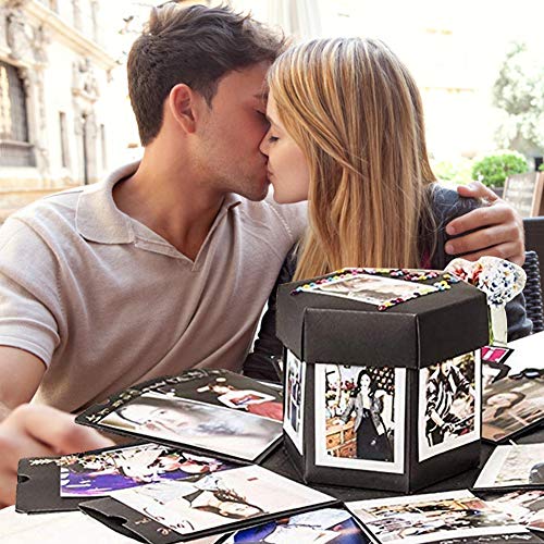 Koogel Explosion Box Set, 17.5 x 16 inch Album Gift Box DIY Creative Popup Surprise Box for Marriage Proposals Boyfriend Birthday Anniversary Halloween Christmas