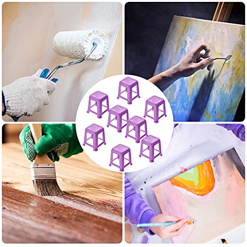 8 Pieces Canvas Stands Paint Stands for Painting Mini Canvas Feet Risers Canvas Support Stands for Fluid Acrylic Pouring Paint Supplies (Purple)