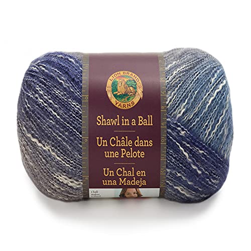 (1 Skein) Lion Brand Yarn Shawl in a Ball Yarn, Soothing Blue