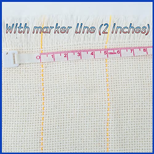 (60x60 Inches) Primary Tufting Cloth for Making Rugs, Monks Cloth for Punch Needle and Tufting Gun, Punch Needle Fabric, Tufting Fabric with Marked Lines