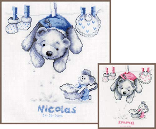 Vervaco Counted Cross Stitch Kit Baby Laundry 8" x 8.8"