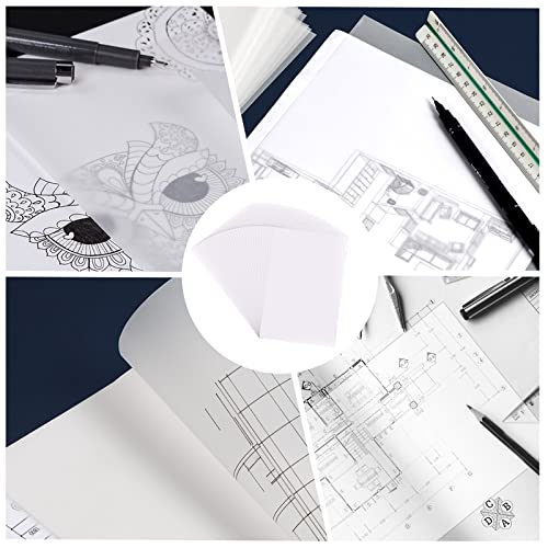 50 Sheets Tracing Paper, 8.5 x 11 inches Artists Tracing Paper Pad White Trace Paper Translucent Clear Paper for Sketching Tracing Drawing Animation