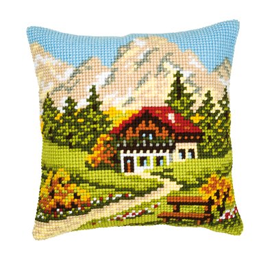 Vervaco Mountain Chalet Cushion Front Chunky Cross Stitch Kit