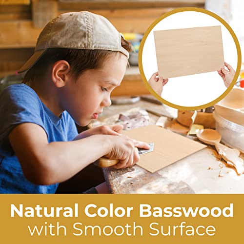 (12-Pack) 12”x8”x1/8” Basswood Sheets for Crafts - Perfect for Architectural Models Drawing Painting Wood Engraving Wood Burning Laser Scroll Sawing