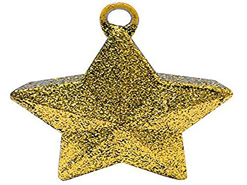 Gold Glitter Star Balloon Weight - 6 oz (1 Count) - Durable Plastic - Perfect Party Accessory & Decoration