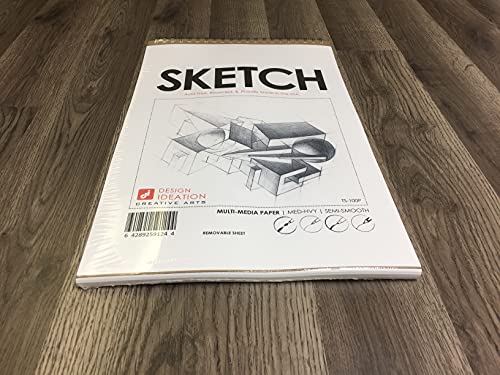 Design Ideation Sketch : Multi-Media Paper Sketch Book for Pencil, Ink, Marker, Charcoal and Watercolor Paints. Great for Art, Design and Education. Big Book 17" x 11"