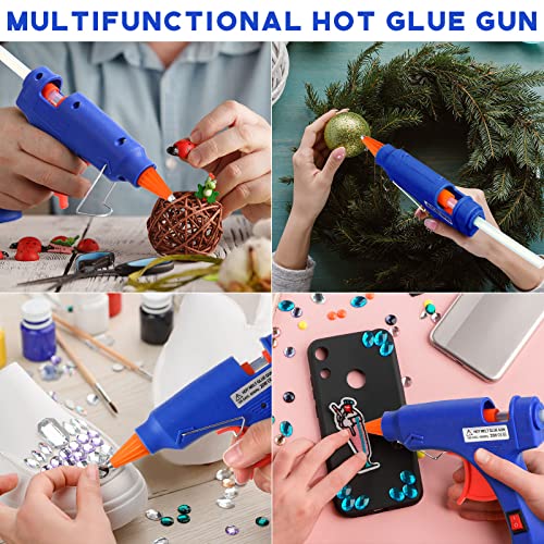 Zhengmy 2 Pieces Mini Hot Glue Gun with 10 Glue Sticks for Class Projects Small Hot Melt Gun for Kids Low Temp Glue Gun with Rubber Protector Craft Glue Gun for DIY Arts, Sealing, Home Repairs, 20 W