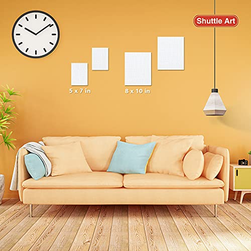 Shuttle Art Painting Canvas Panels, 36 Pack, 5x7, 8x10in (18 of Each), 100% Cotton, Primed White Canvas Boards for Painting, Blank Canvases for Kids, Adults & Artists for Acrylic and Oil Painting