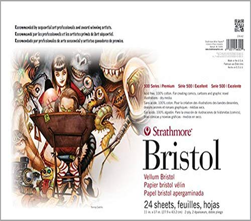Strathmore (580-42 500 Series Sequential Art Bristol, 2-Ply Vellum Surface, 24 Sheets