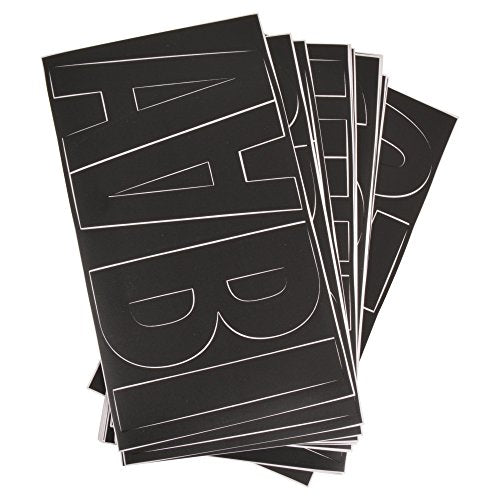 Westcott LetterCraft 6" Vinyl Removable Letter Stickers, Number Stickers and Symbol Stickers, Black, Franklin Gothic Font (15860)