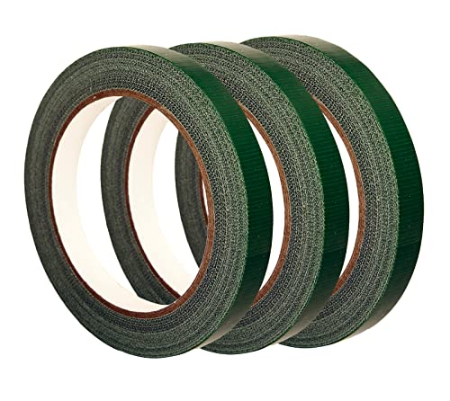 TIAMALL 3 Rolls Waterproof Floral Tape Flower Tape for Bouquet Stem Wrapping and Floral Crafts(1/2" Wide,Dark Green)