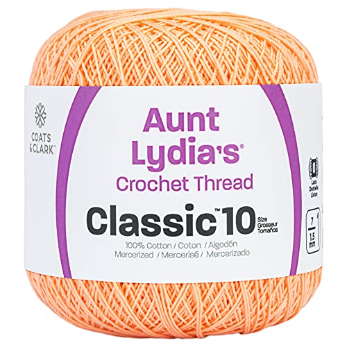 Coats Crochet Classic Crochet Thread, 10, Light Peach, 1050 Foot