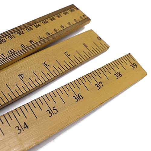 (Pack of 10) 39" Wood Double-Sided Meter Stick Yardstick/Meterstick Ruler 39 Inches 100 Centimeters Thick High Quality Sticks