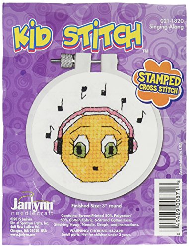 Janlynn 021-1820 Kid Singing Along Stamped Cross Stitch Kit, 3"