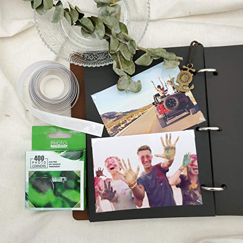 Photo Corners 400 Pcs Clear Self-Adhesive Picture Mounting Corner Stickers for DIY Scrapbook, Album, Journal, 400 Pcs/Pack.