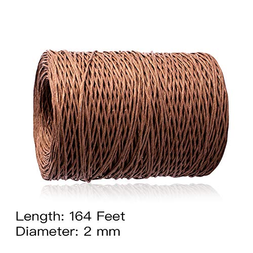 Floral Wire, 218 Yard Floral Wire Vine Wire Floral Bind Rustic Style Craft Wire Flower Crown Wrapped Rope,Artificial Flower Making, DIY Projects, Wedding Decorating (54 Yard Each Roll) (Brown)