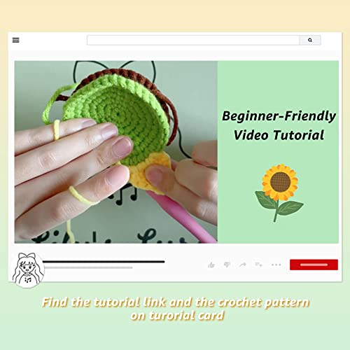 Lily's Lyric 36 Piece Crochet & Craft Kit | Crocheted Sunflower & Daisy Flower | Beginner Friendly for Adults Teenagers | DIY Home Decoration Table Centerpiece