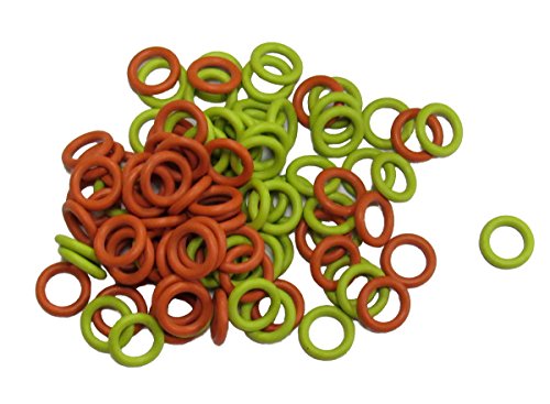 (100 Pack) Soft Stitch Ring Markers, Orange & Yellow (Small Size for Needle Sizes 0-8, for Knitting/Crochet/etc)