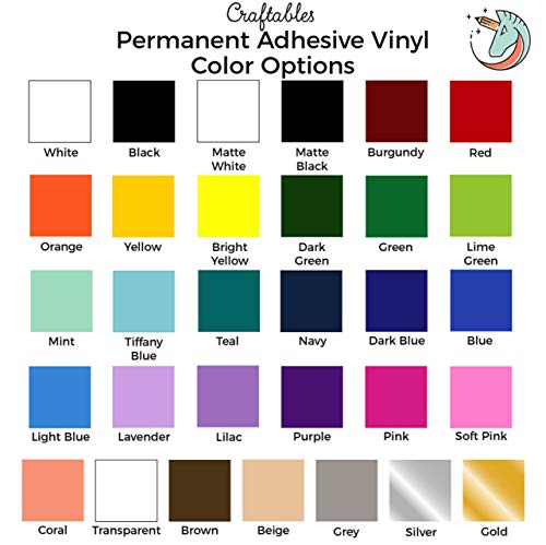 Craftables White Vinyl Sheets - Permanent, Adhesive, Glossy & Waterproof | (10) 12" x 12" Sheets- for Crafts, Cricut, Silhouette, Expressions, Cameo, Signs