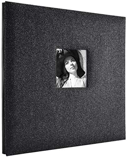 MCS MBI 13.5x12.5 Inch Black Diamond Glitter Scrapbook Album with 12x12 Inch Pages (860133)