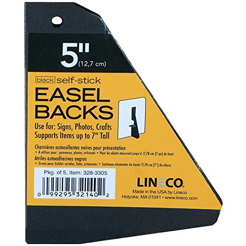 Single Wing Self-Stick 5-inch Easels - Black Sold in 2s -